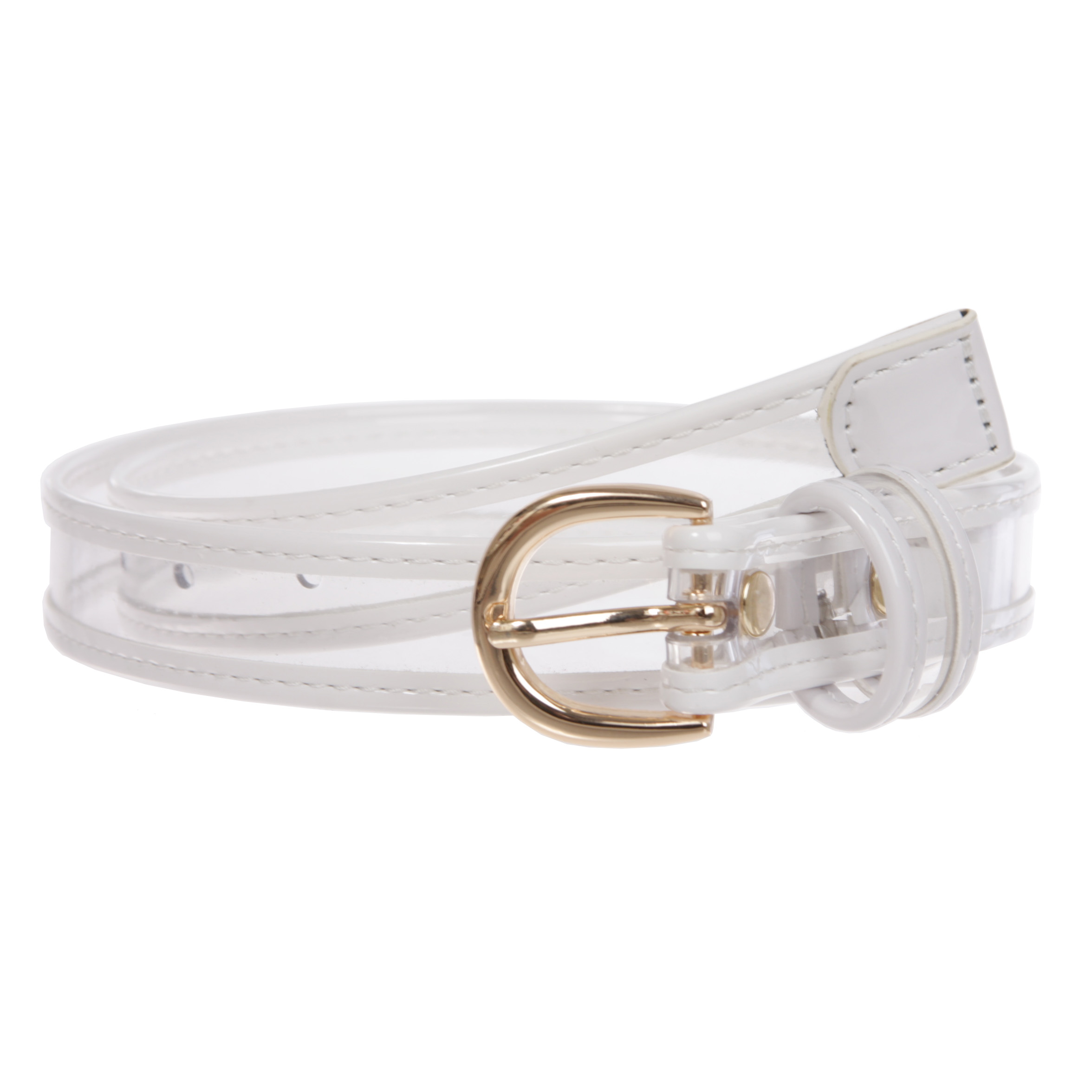 Cintura donna 1" (25 mm) in pelle verniciata trasparente con rifiniture colorate - Foto 25 di 48