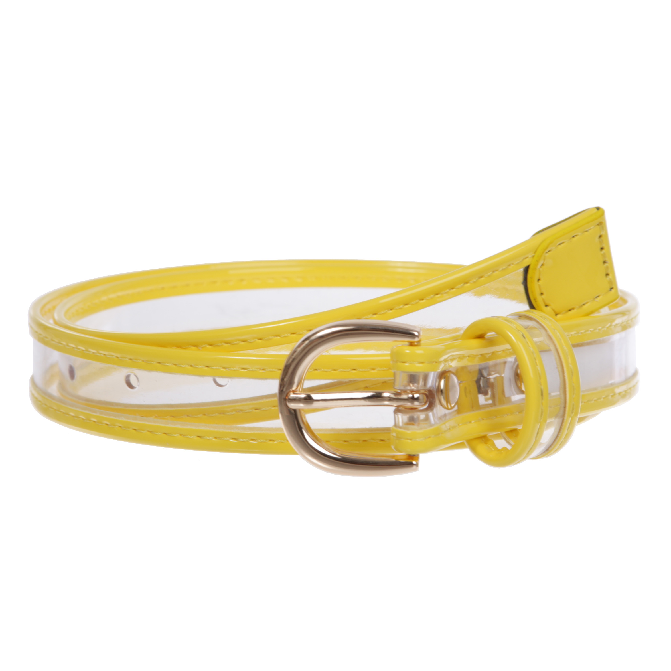 Cintura donna 1" (25 mm) in pelle verniciata trasparente con rifiniture colorate - Foto 33 di 48