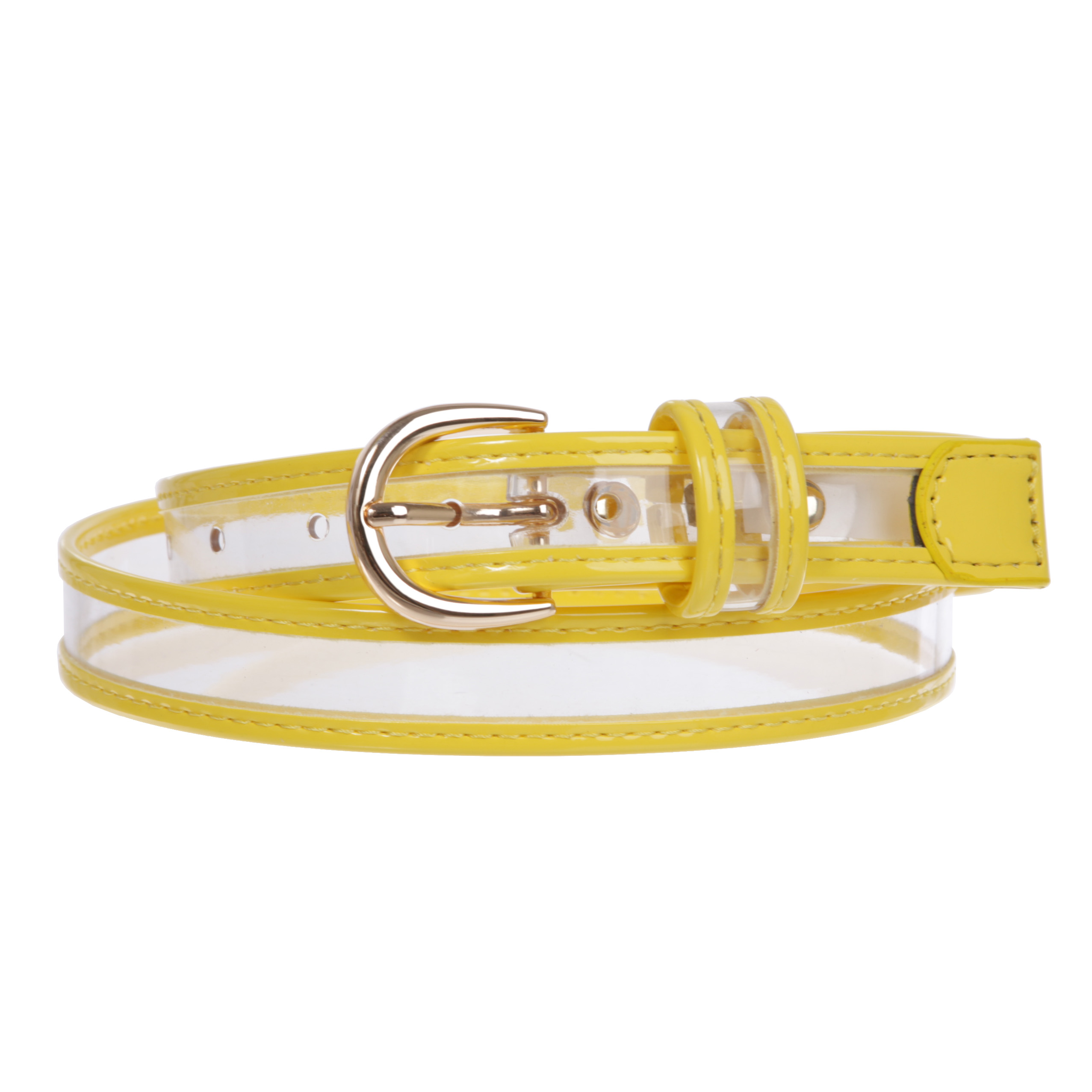 Cintura donna 1" (25 mm) in pelle verniciata trasparente con rifiniture colorate - Foto 34 di 48