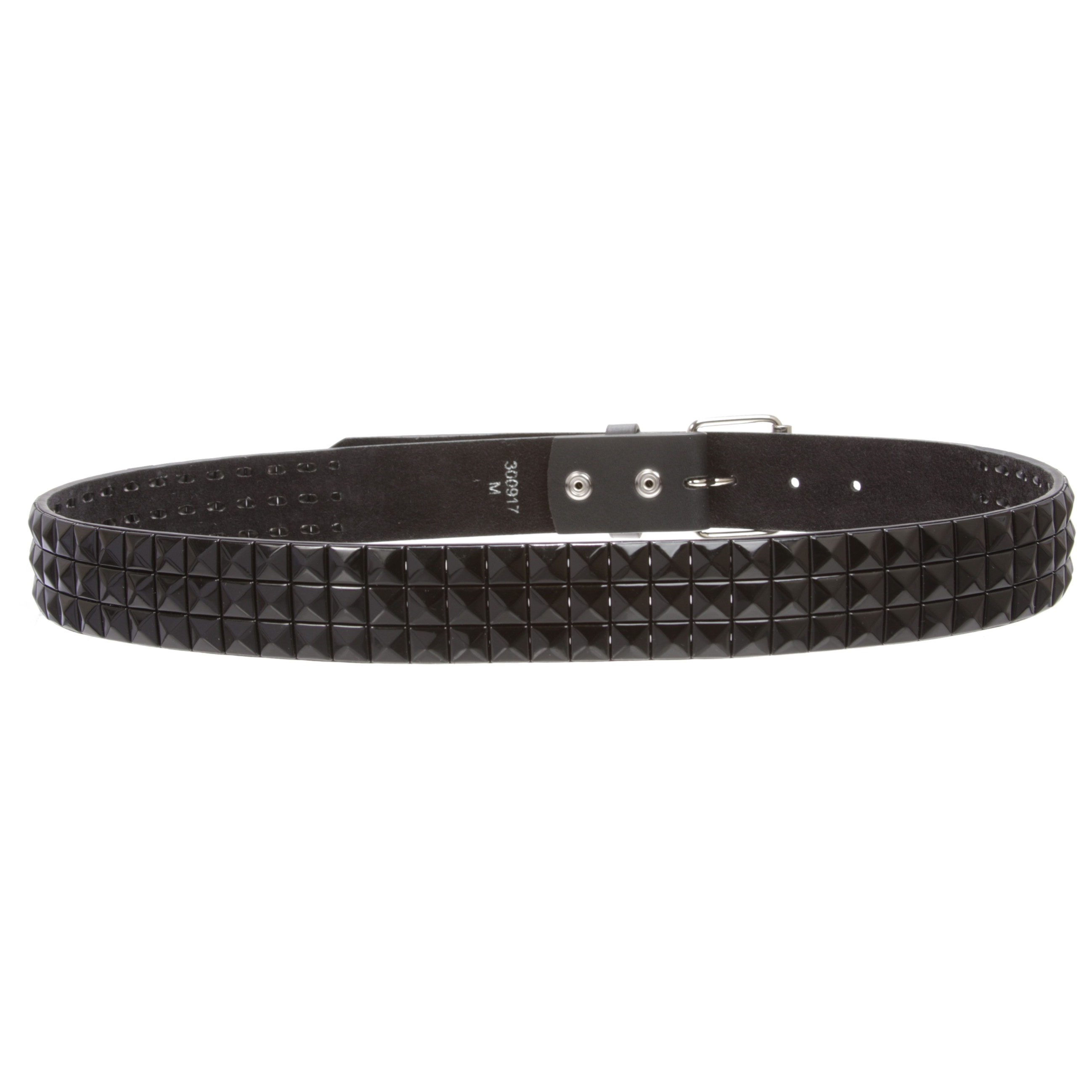 Snap On Solid Color Punk Rock Star Pyramid Studded Checker Board Leather Belt - Picture 26 of 32