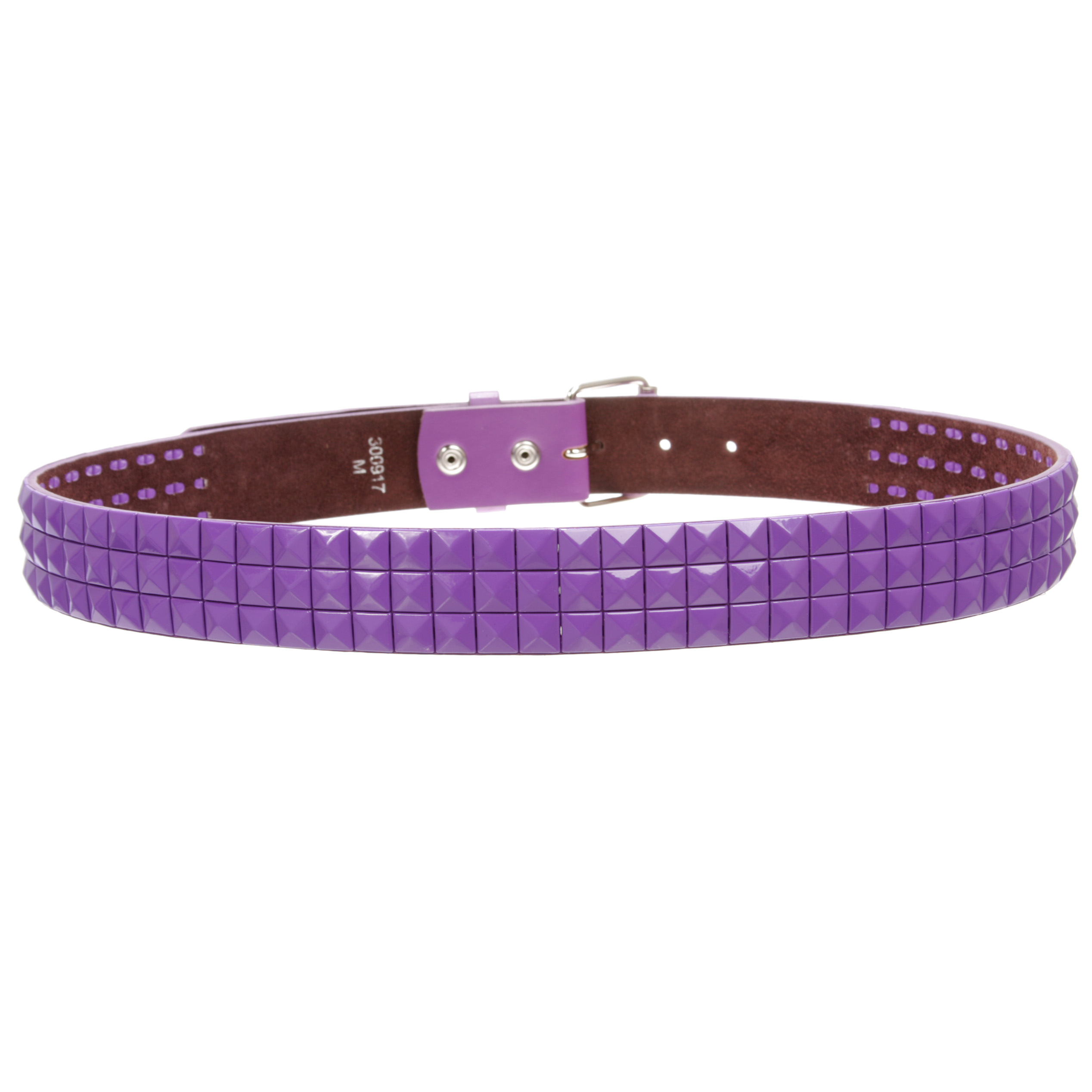 Snap On Solid Color Punk Rock Star Pyramid Studded Checker Board Leather Belt - Picture 21 of 32