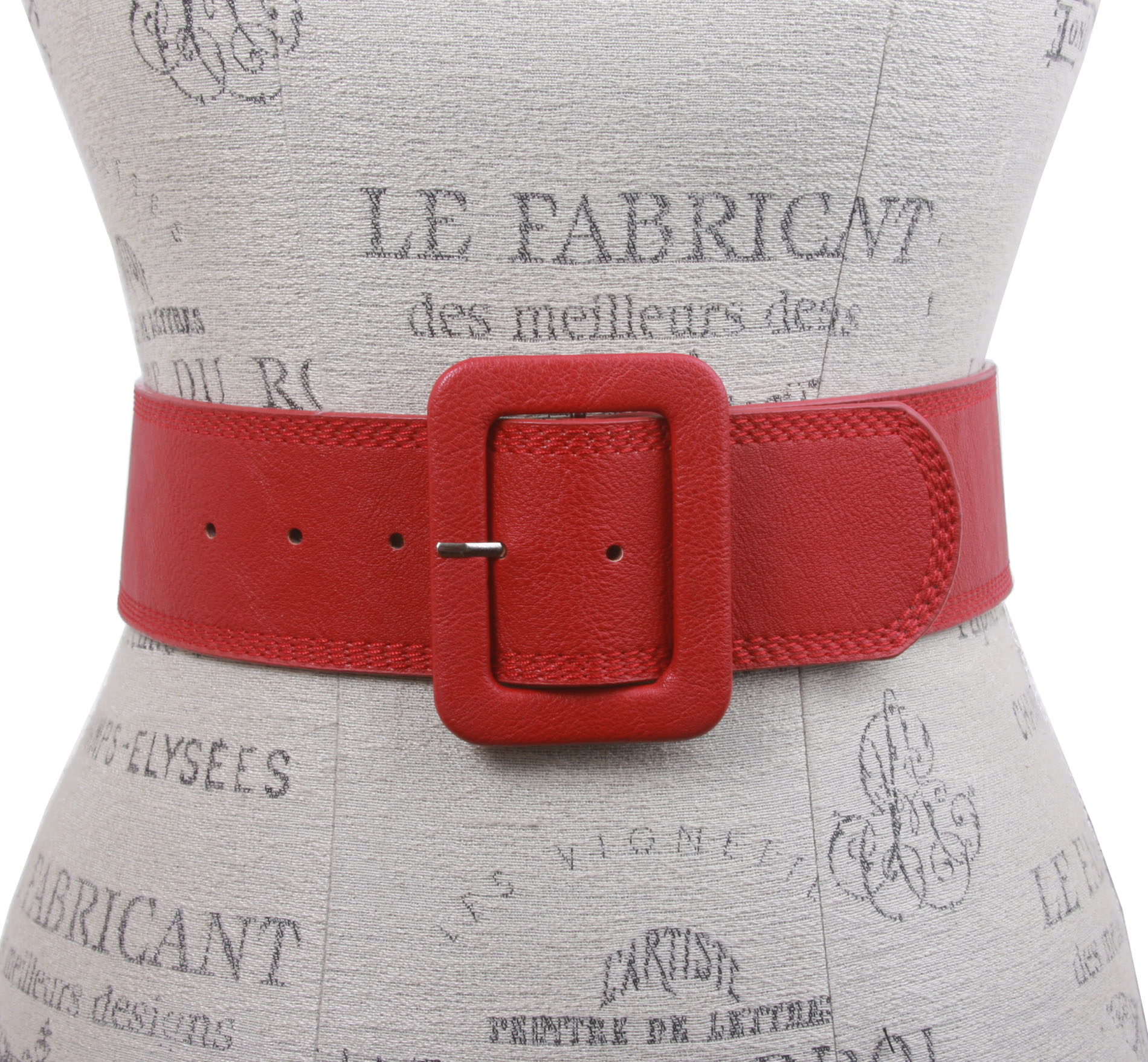 Women's 2 1/4" Wide High Waist Stitch Rectangular Leather Belt eBay