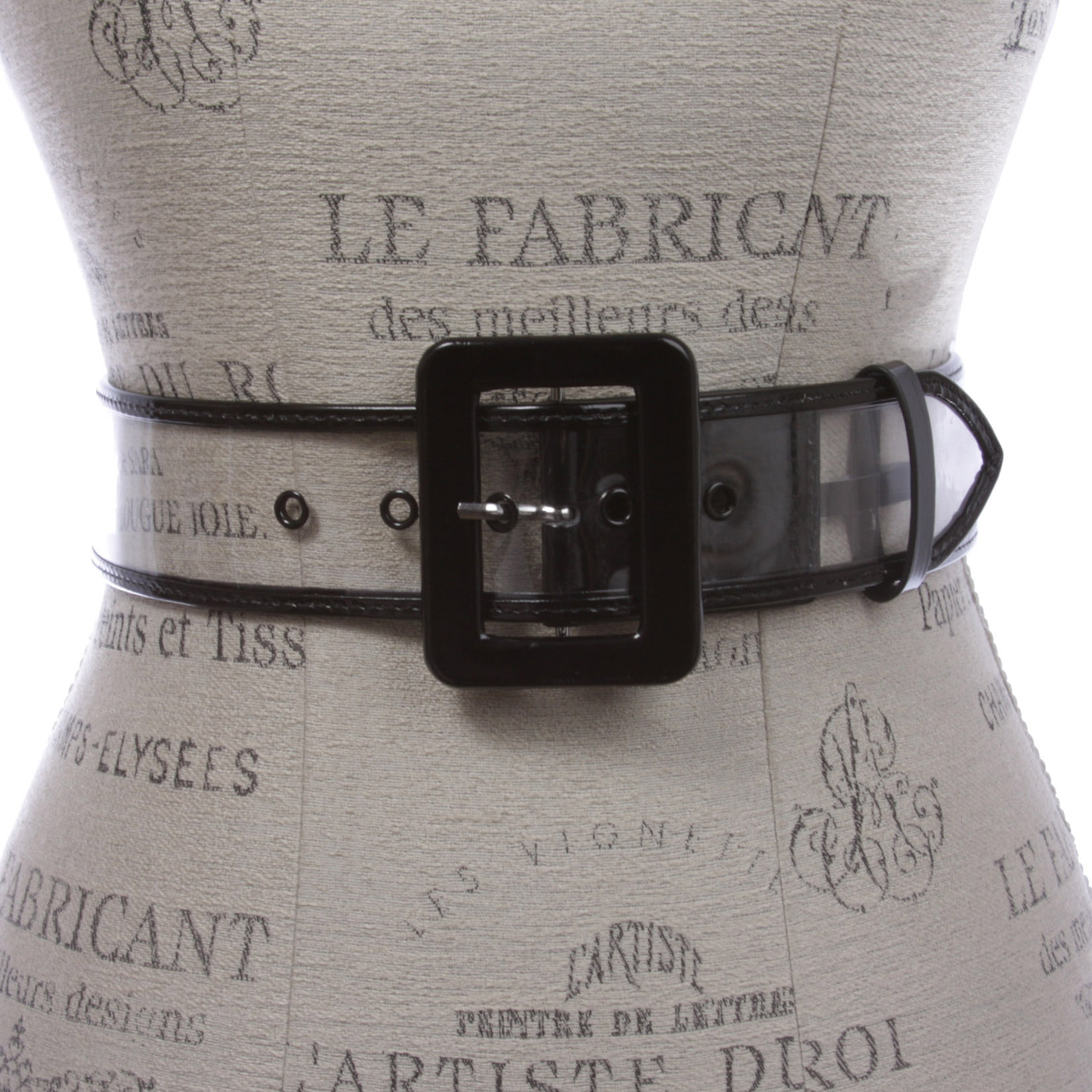 Women's 2" Wide Color-Trimmed Patent Leather Transparent Jelly Clear Belt - Picture 40 of 46