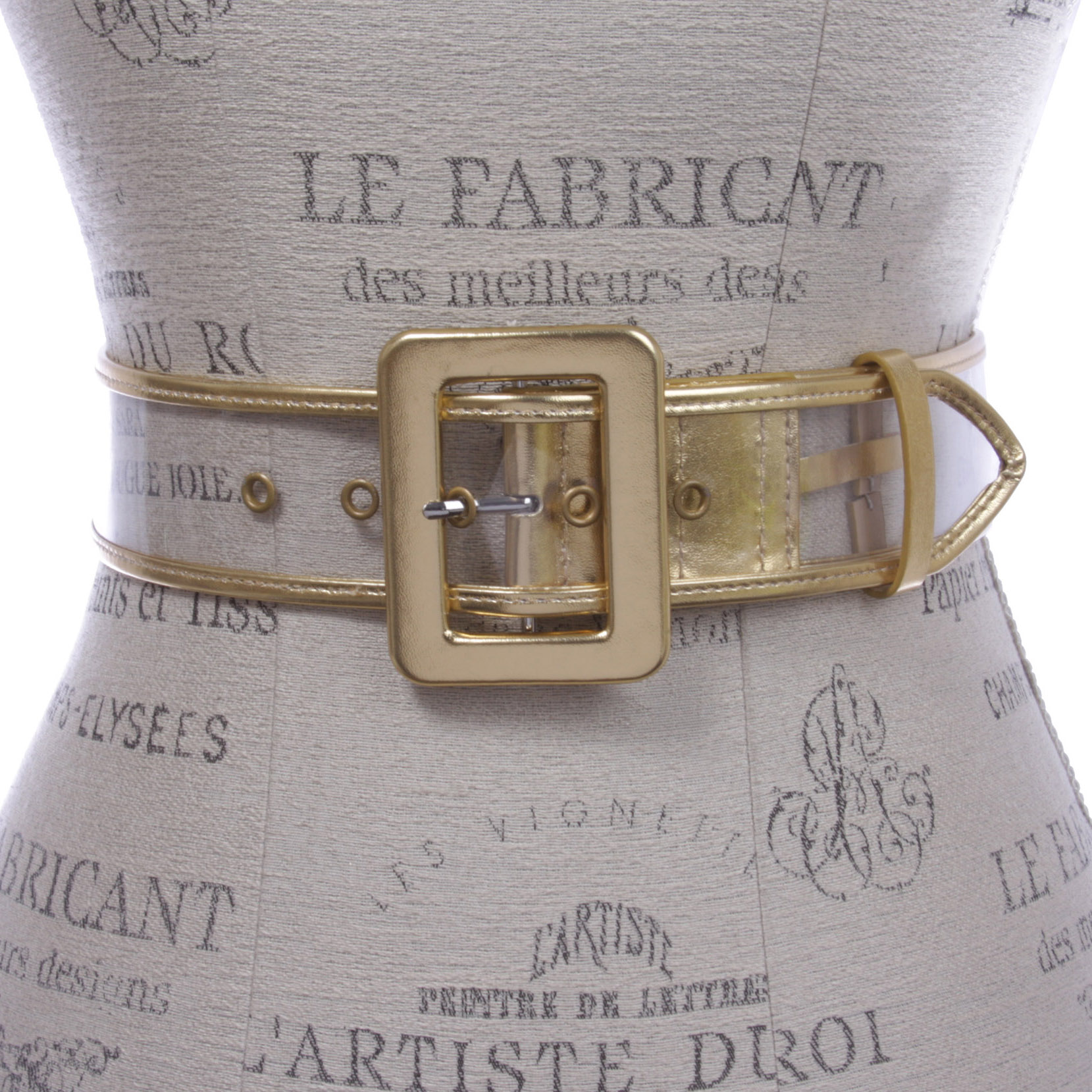 Women's 2" Wide Color-Trimmed Patent Leather Transparent Jelly Clear Belt - Picture 20 of 46
