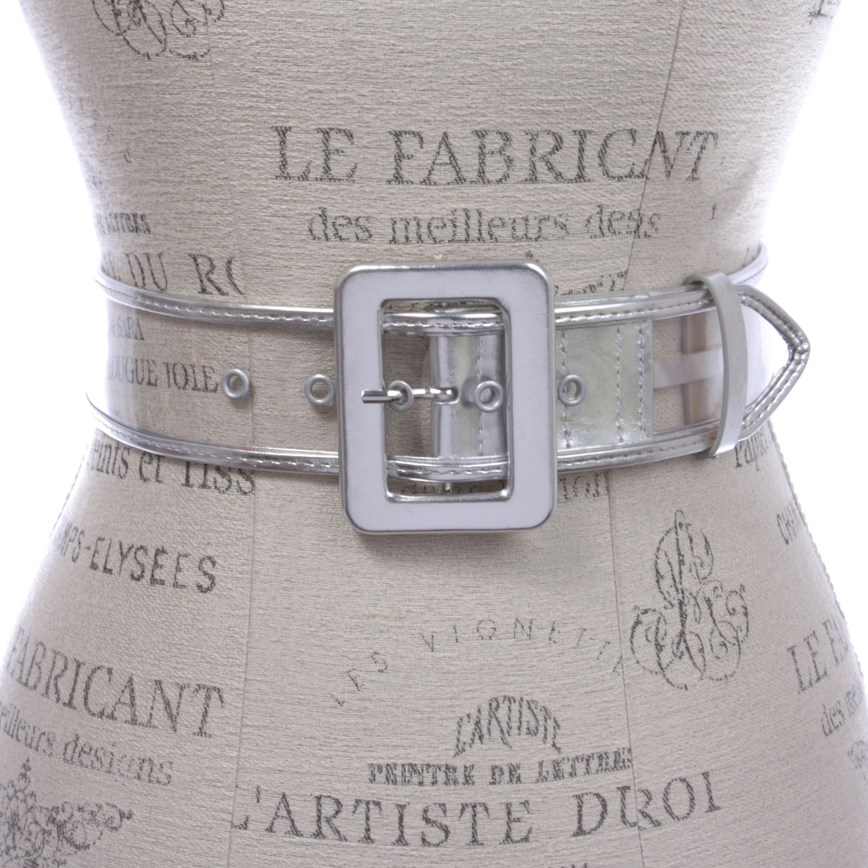 Women's 2" Wide Color-Trimmed Patent Leather Transparent Jelly Clear Belt - Picture 23 of 46