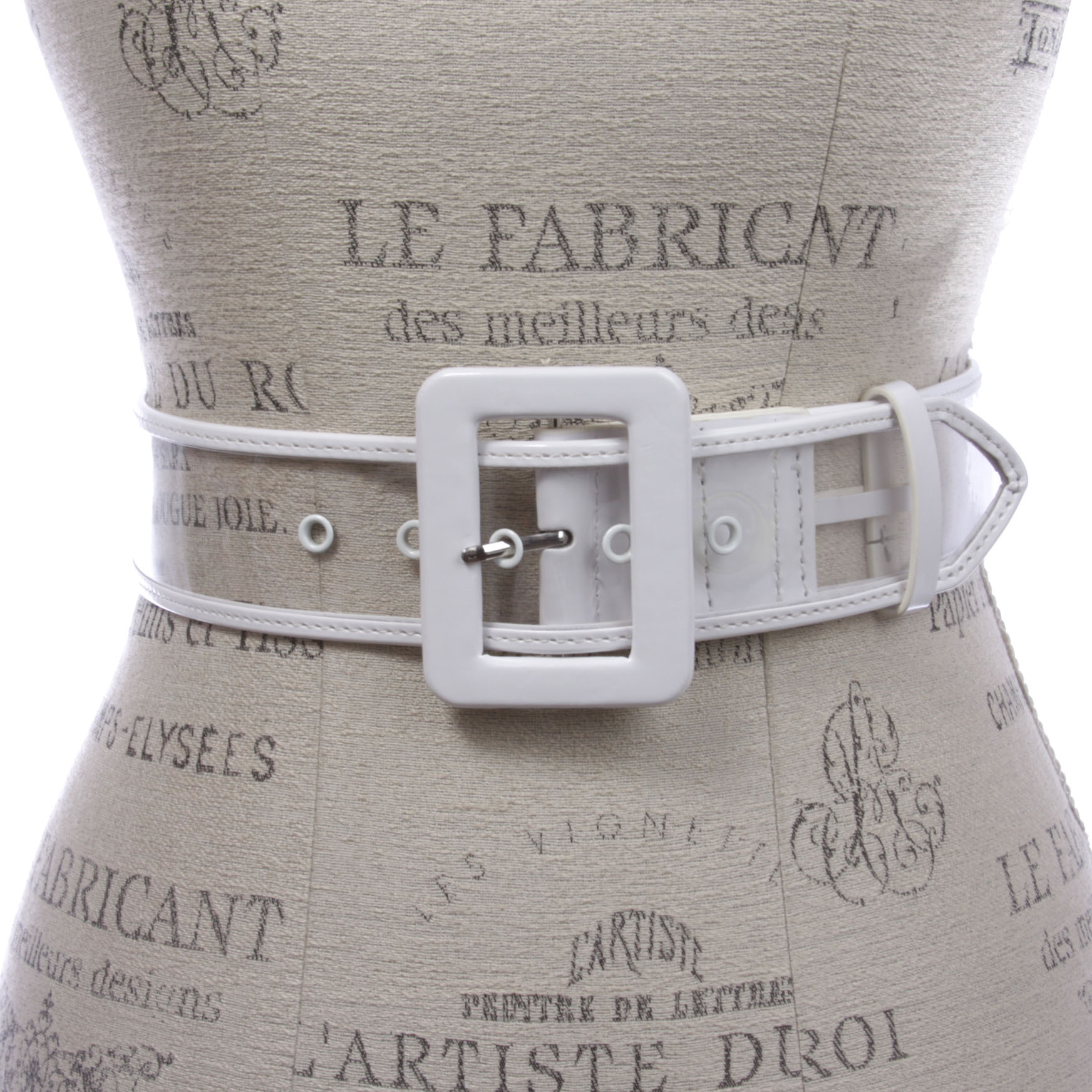 Women's 2" Wide Color-Trimmed Patent Leather Transparent Jelly Clear Belt - Picture 29 of 46