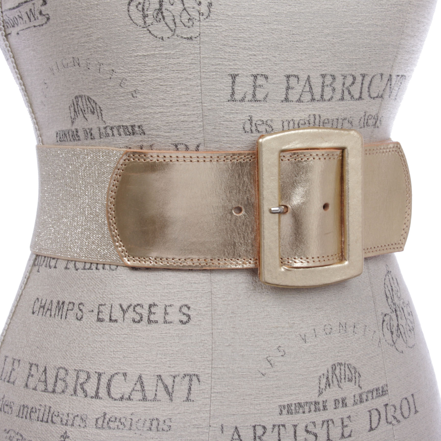 Cinturón elástico de cuero de cintura alta elástico de 2 1/2" (64 mm) ancho para mujer - Imagen 17 de 30