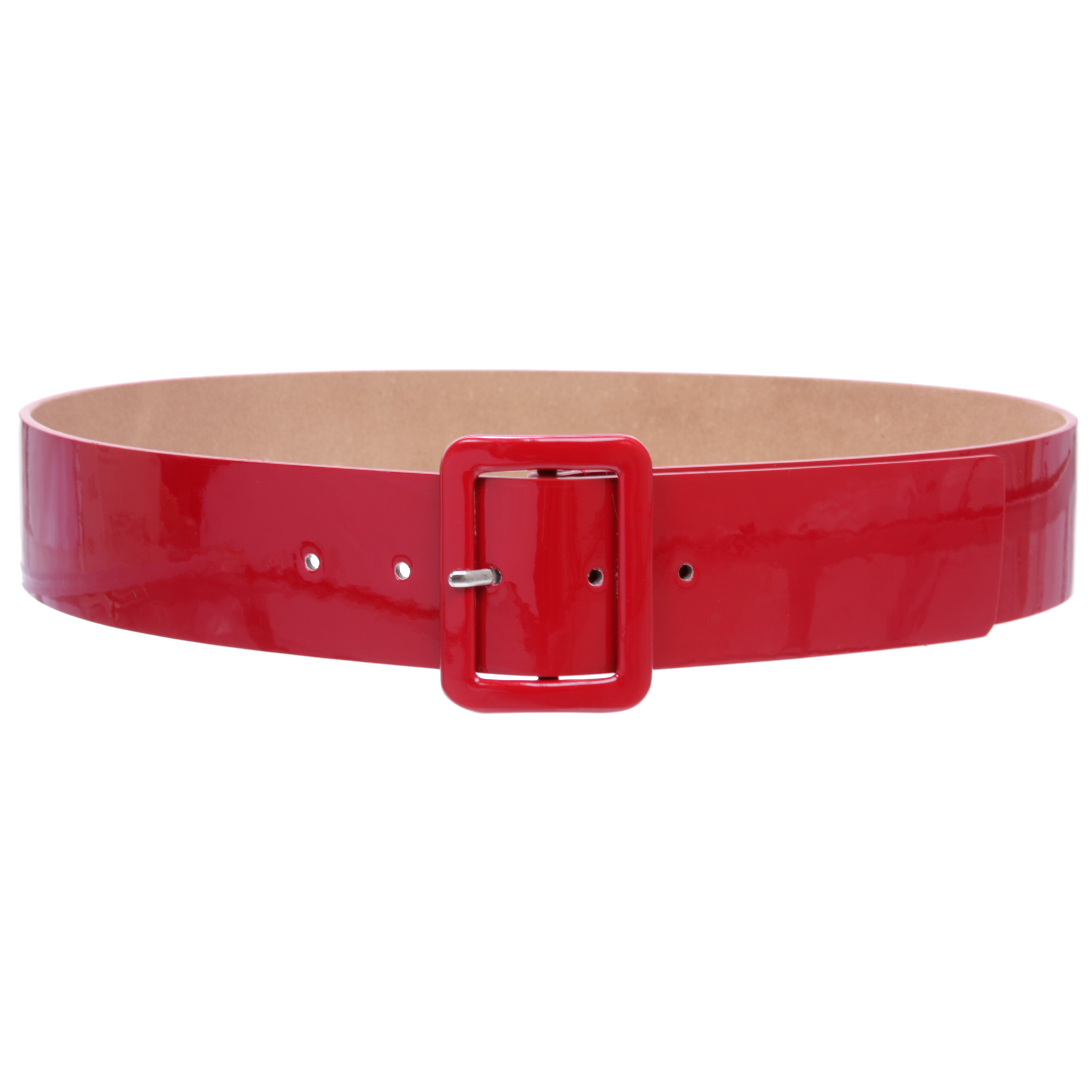 Women's High Waist Patent Leather Wide Fashion Square Belt - Picture 40 of 42