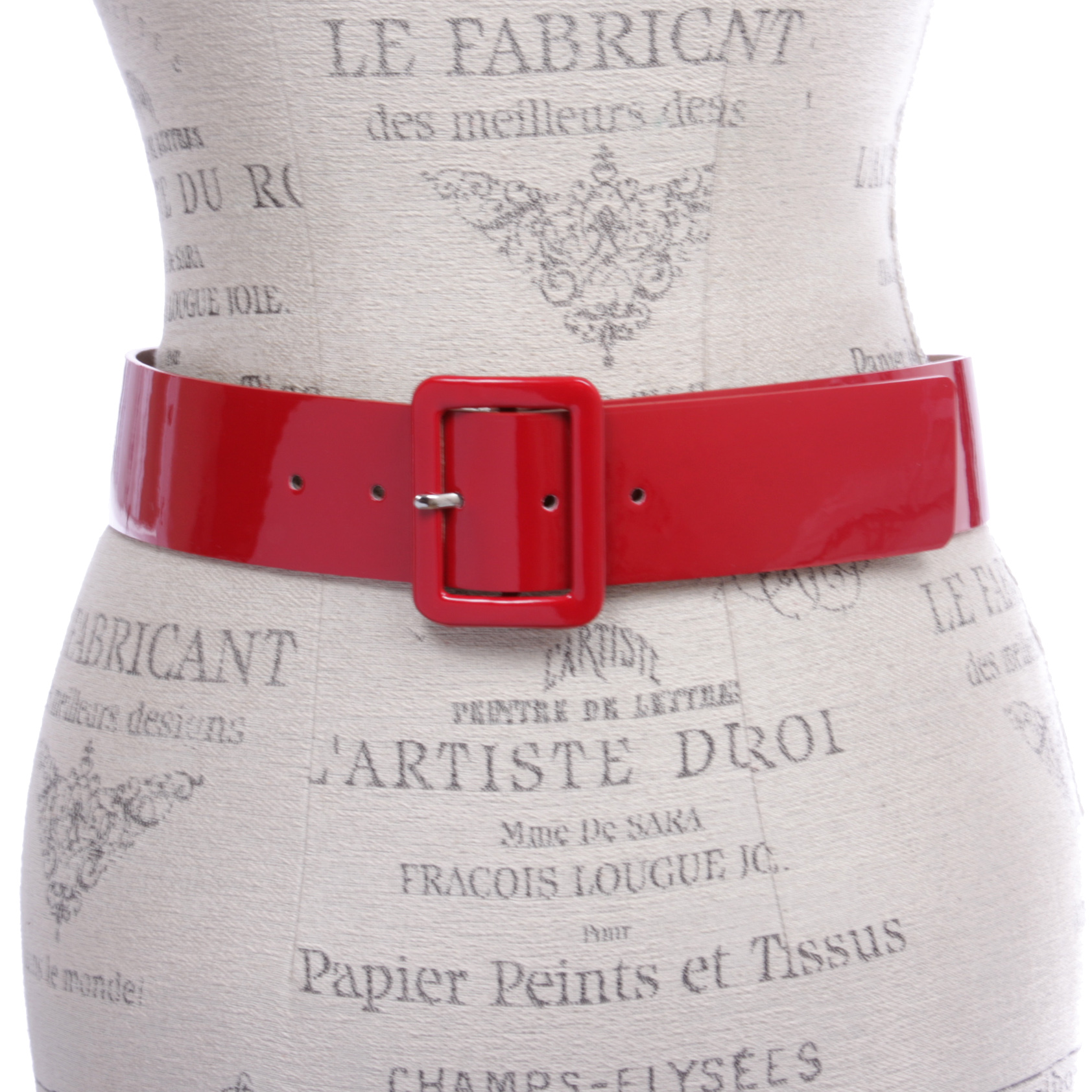 Women's High Waist Patent Leather Wide Fashion Square Belt - Picture 41 of 42