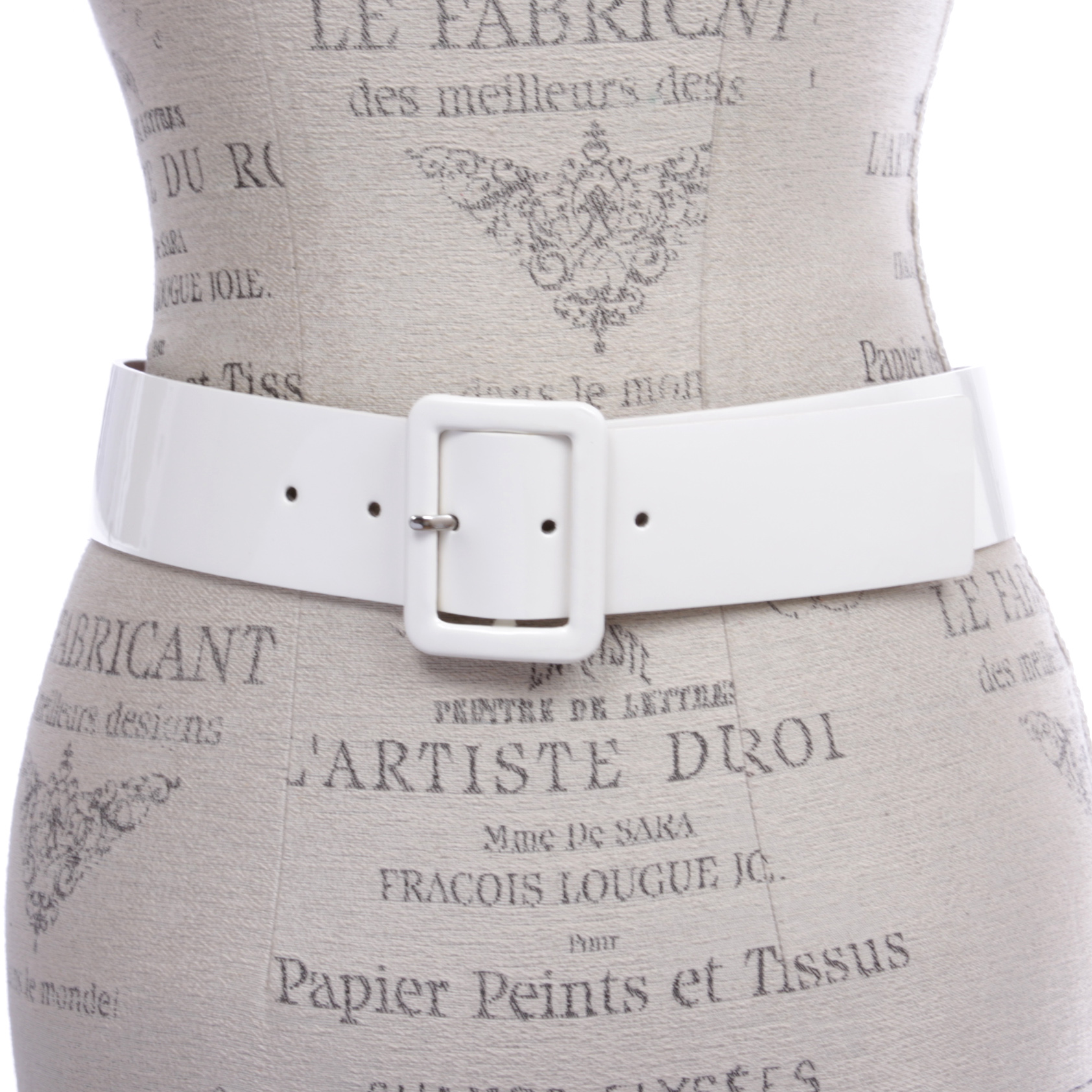 Women's High Waist Patent Leather Wide Fashion Square Belt - Picture 38 of 42