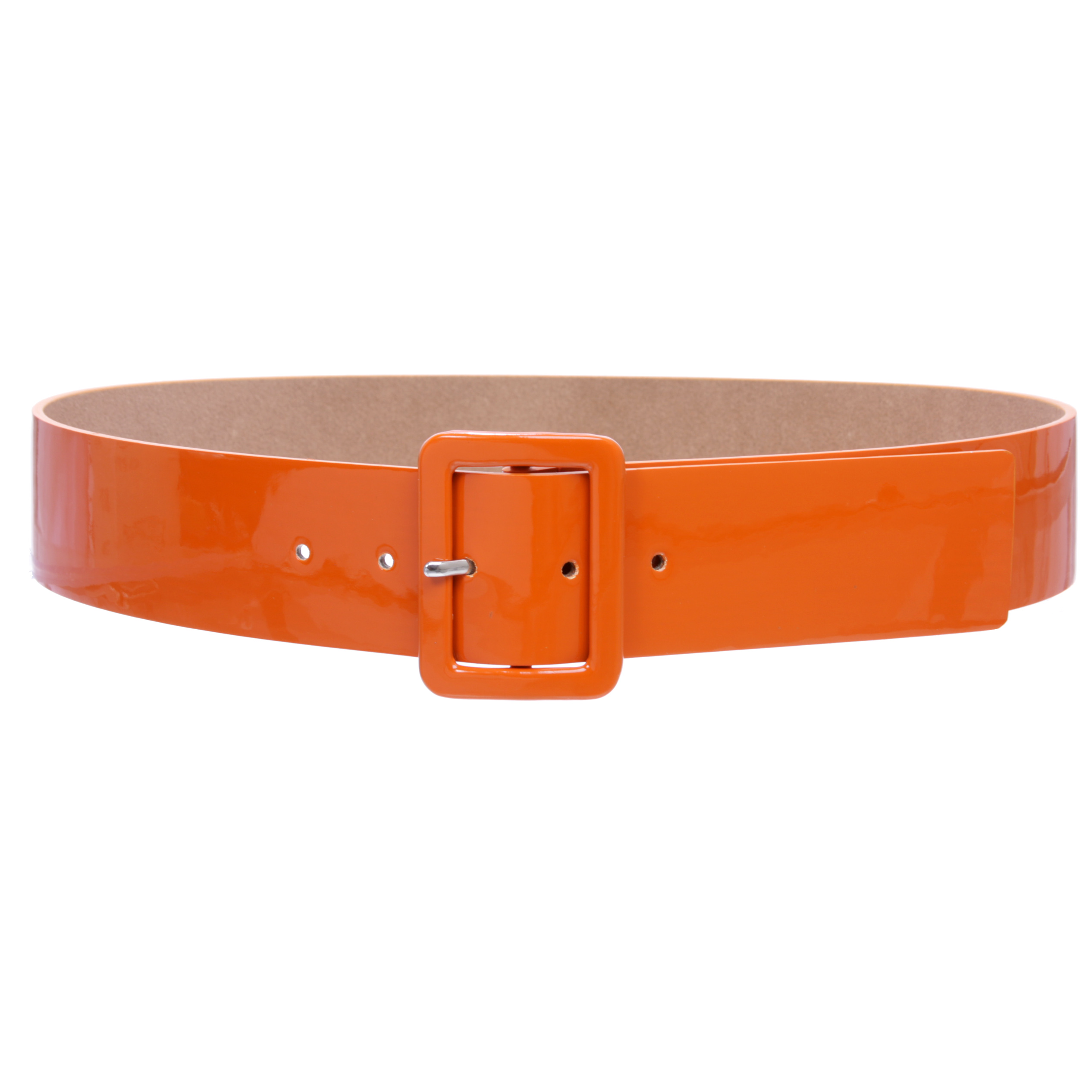 Women's High Waist Patent Leather Wide Fashion Square Belt - Picture 28 of 42