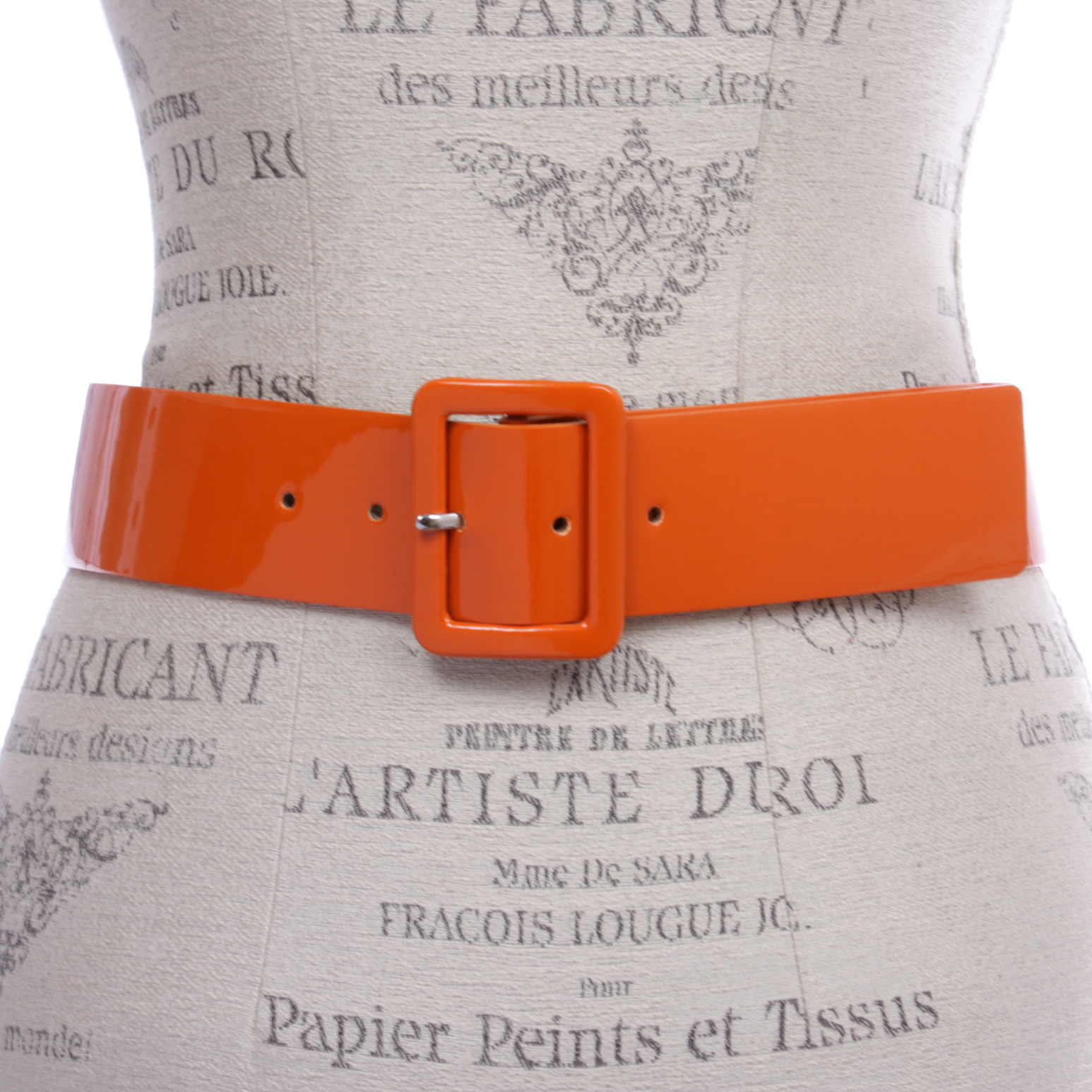 Women's High Waist Patent Leather Wide Fashion Square Belt - Picture 29 of 42