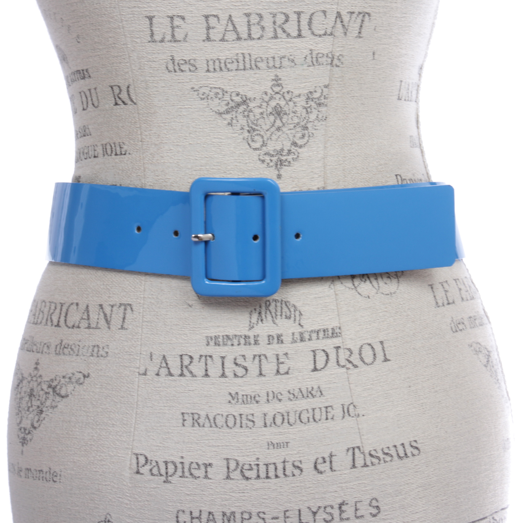 Women's High Waist Patent Leather Wide Fashion Square Belt - Picture 32 of 42