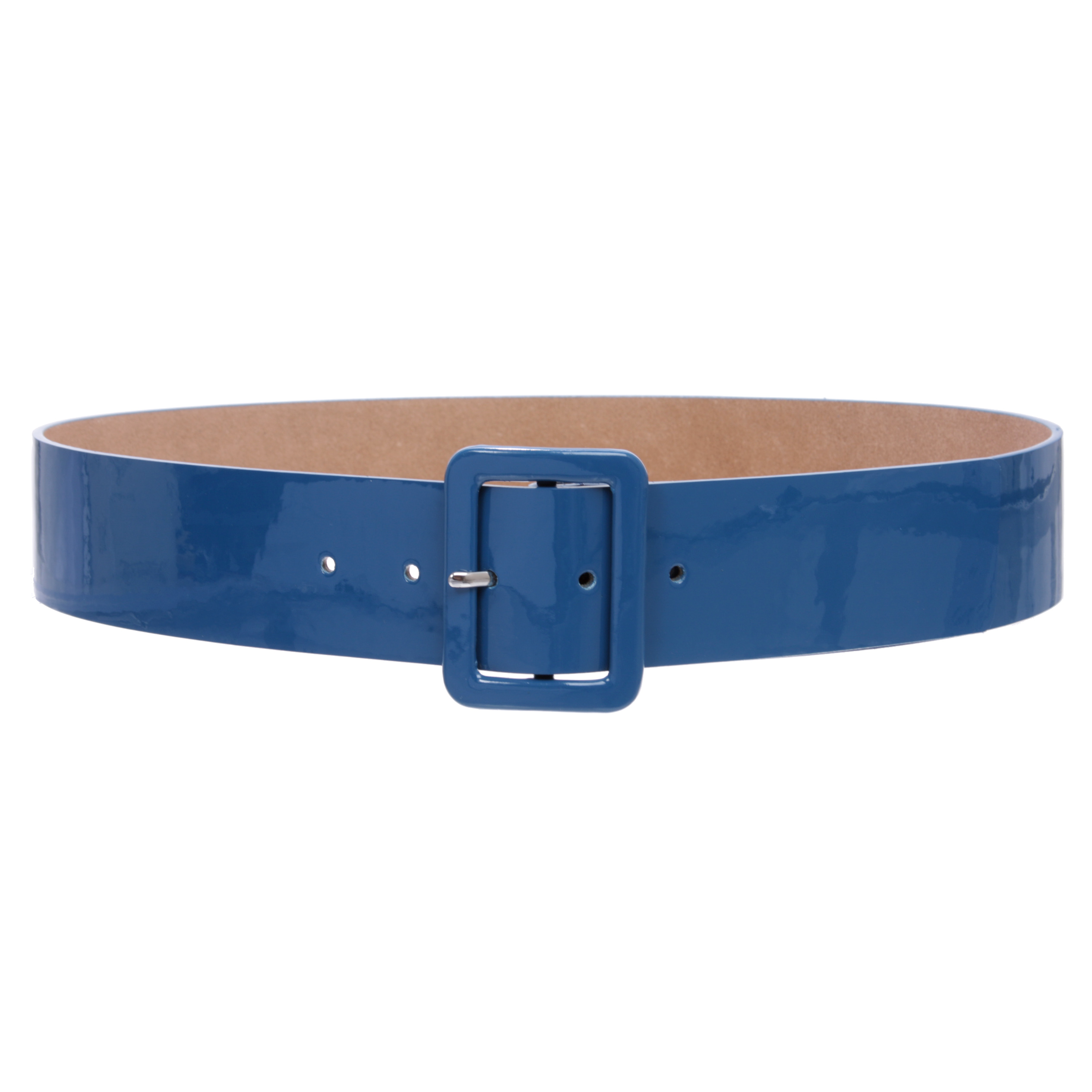 Women's High Waist Patent Leather Wide Fashion Square Belt - Picture 34 of 42