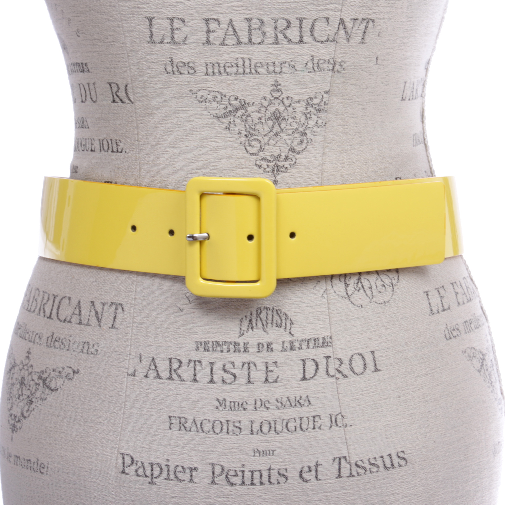 Women's High Waist Patent Leather Wide Fashion Square Belt - Picture 17 of 42