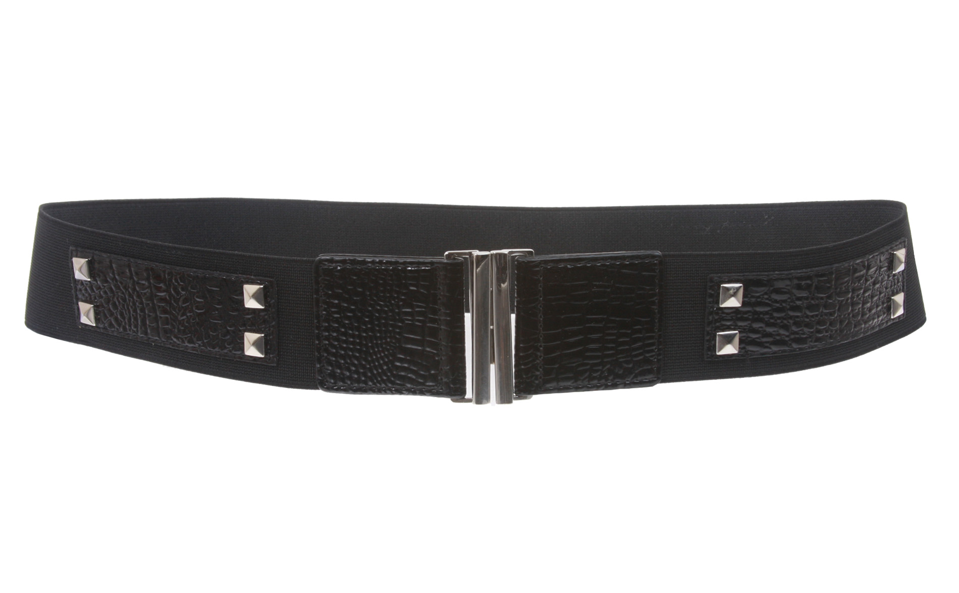 1 3/4" Ladies High Waist Studded Fashion Stretch Belt - Picture 4 of 4