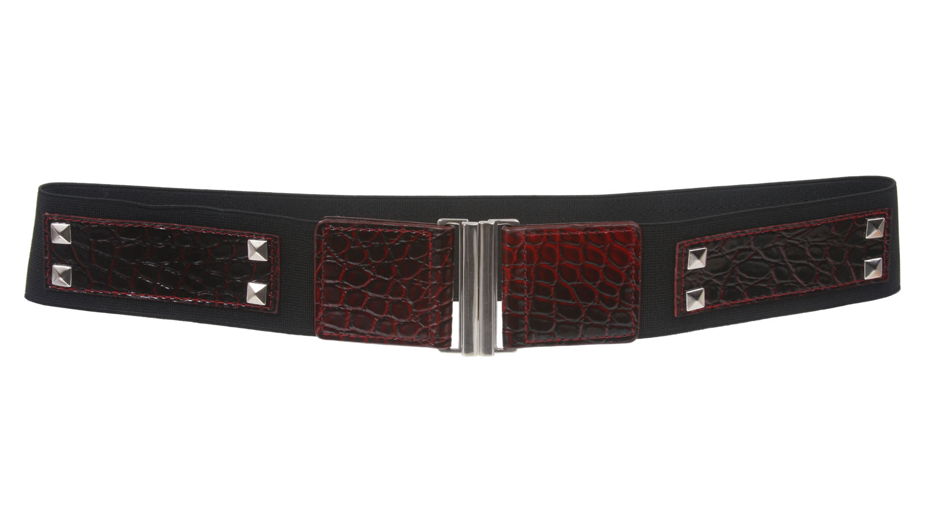 1 3/4" Ladies High Waist Studded Fashion Stretch Belt - Picture 3 of 4