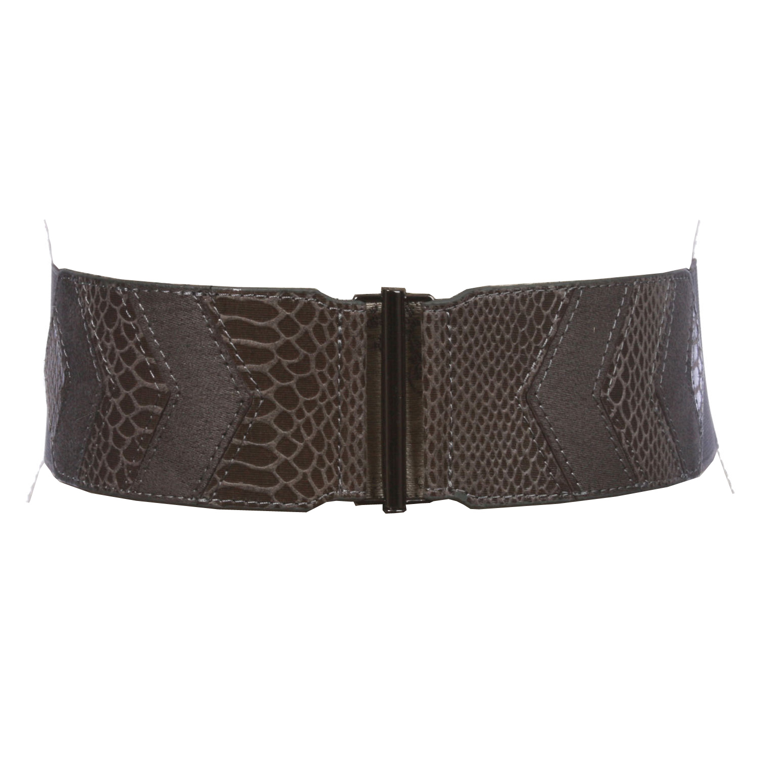 Cinturón elástico de gamuza sintética y cocodrilo elástico de cintura alta de 2 1/2" para mujer - Imagen 22 de 24