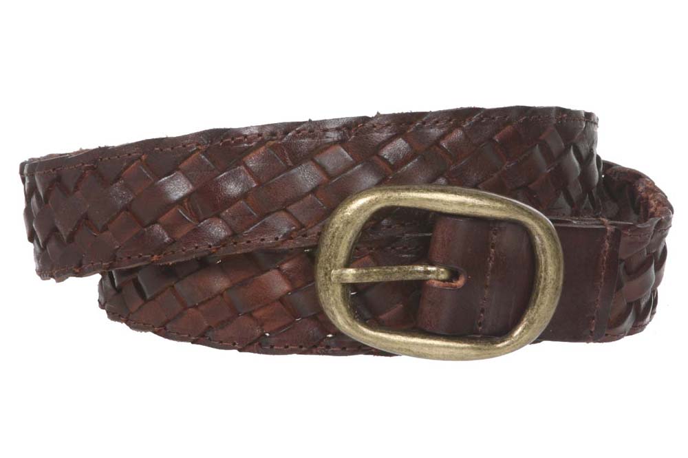1 1/4" Women's Braided Woven Leather Belt - Picture 20 of 27