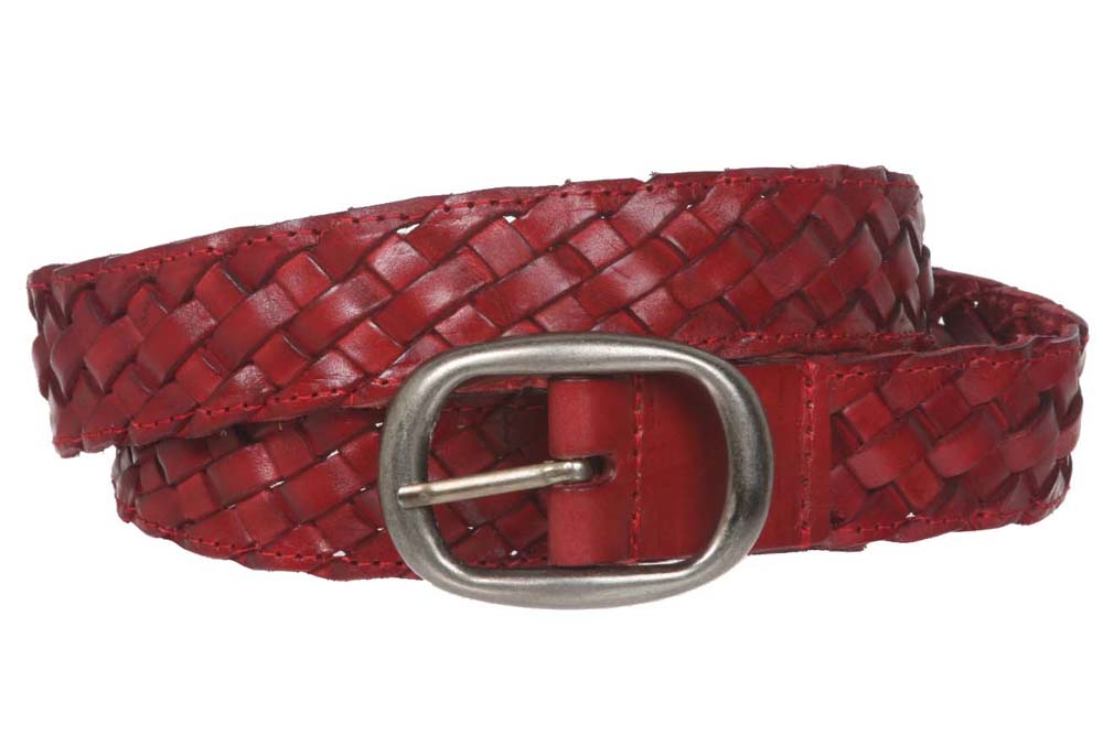 1 1/4" Women's Braided Woven Leather Belt - Picture 14 of 27