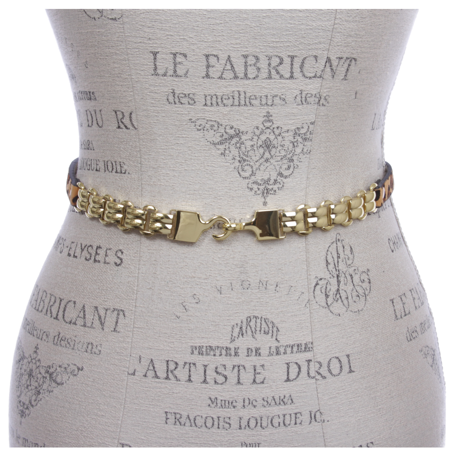 5/8" (15 MM) Women's Leopard Fashion Skinny Stretch Belt - Imagen 6 de 6