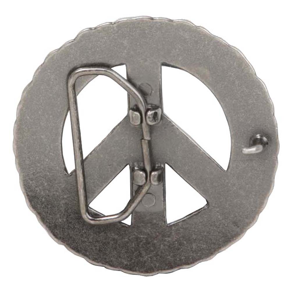Round Perforated Floral Engraving Peace Sign Belt Buckle - Picture 8 of 10