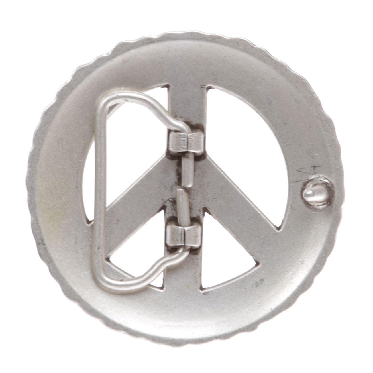 Round Perforated Floral Engraving Peace Sign Belt Buckle - Picture 10 of 10