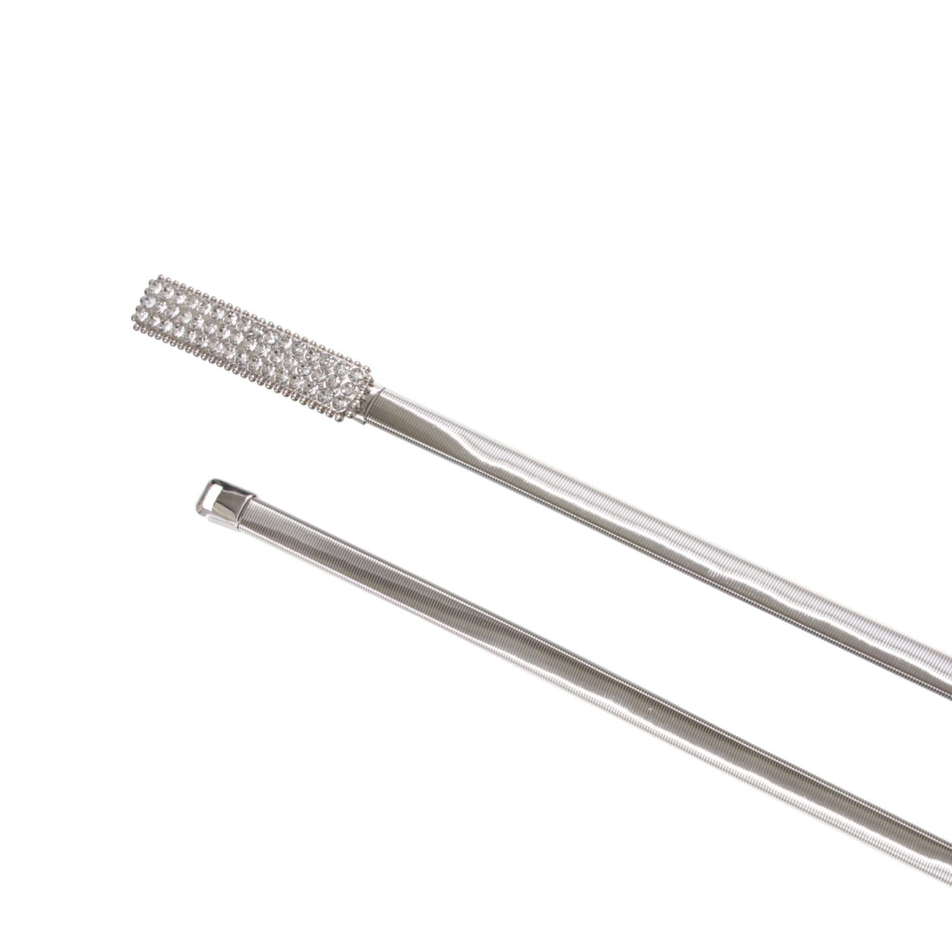 Cinturón elástico ajustado de metal para mujer con hebilla cuadrada de estrás - Imagen 12 de 12
