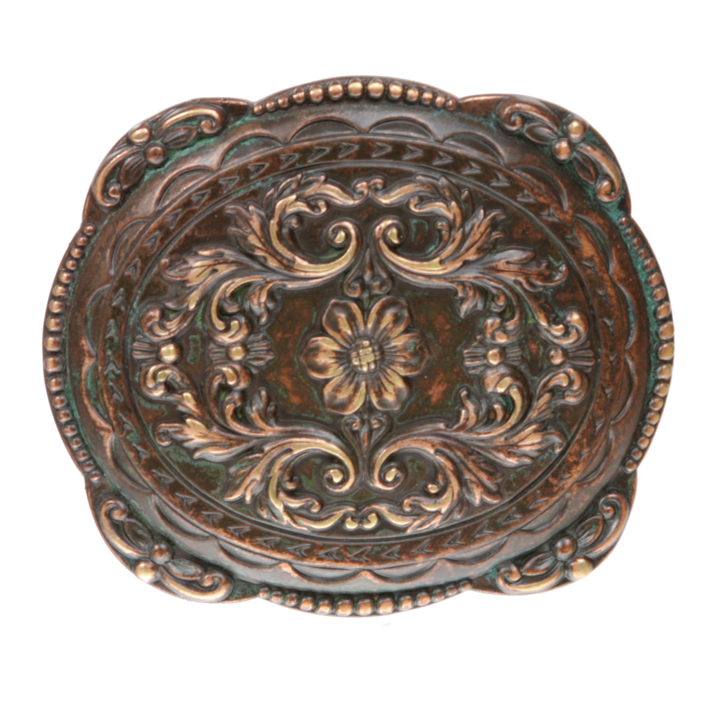 Western Vintage Brass Oval Belt Buckle with Patina on Random  display picture 2