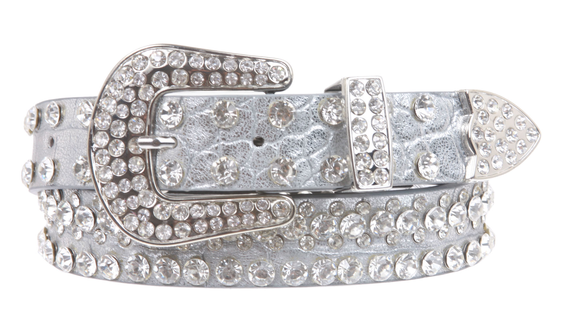 Kids 1 1//16 27 mm Western Cowgirl Rhinestone Studded Skinny Belt