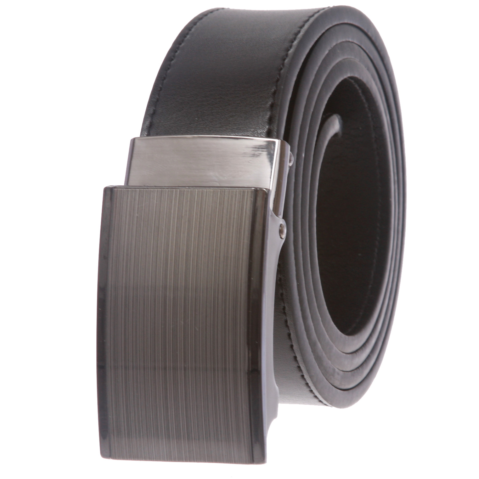 Men's Plain Leather Slide Dress Belt with Automatic Buckle eBay