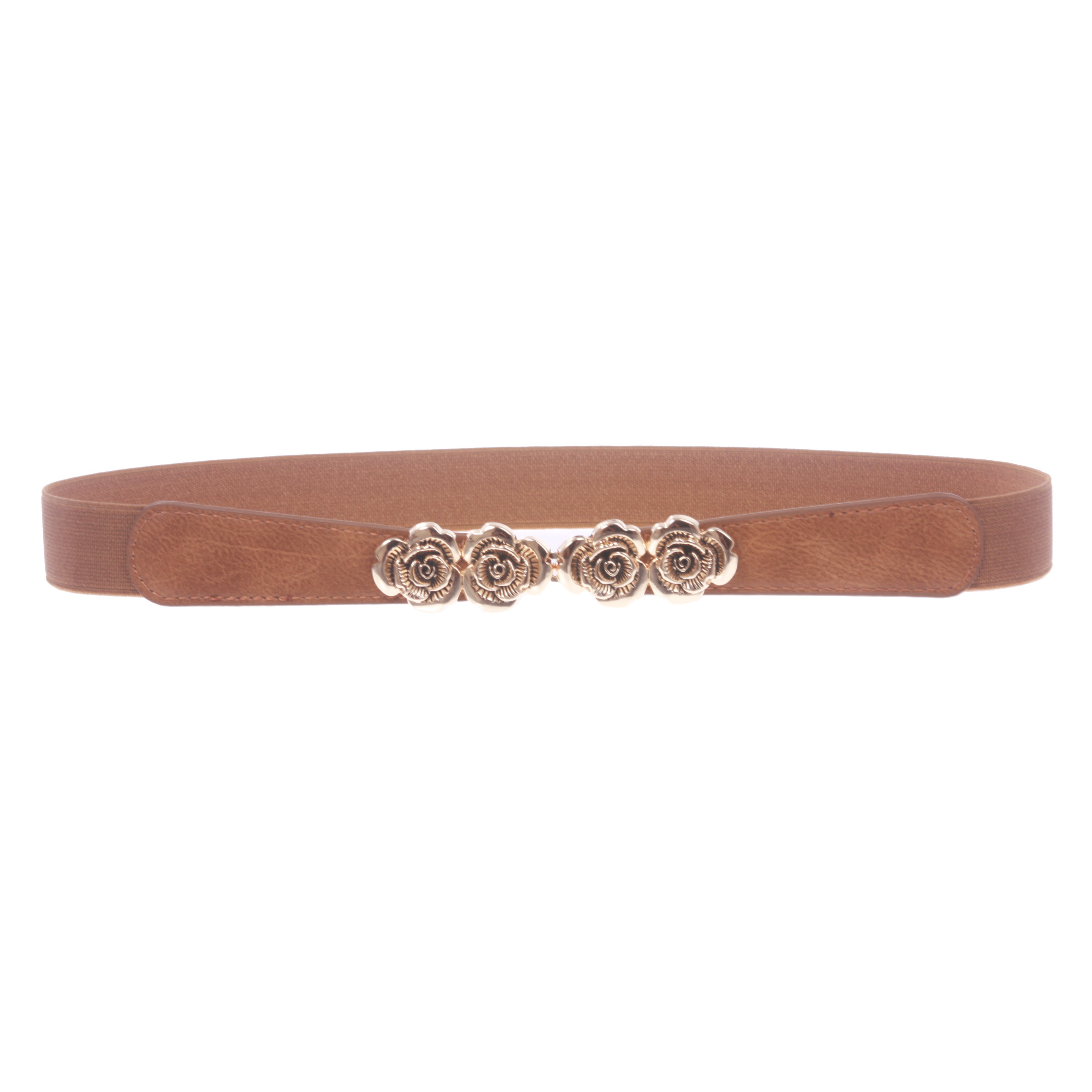 Cinturón elástico ajustado floral de moda rosa cintura alta de 1" para mujer - Imagen 17 de 22
