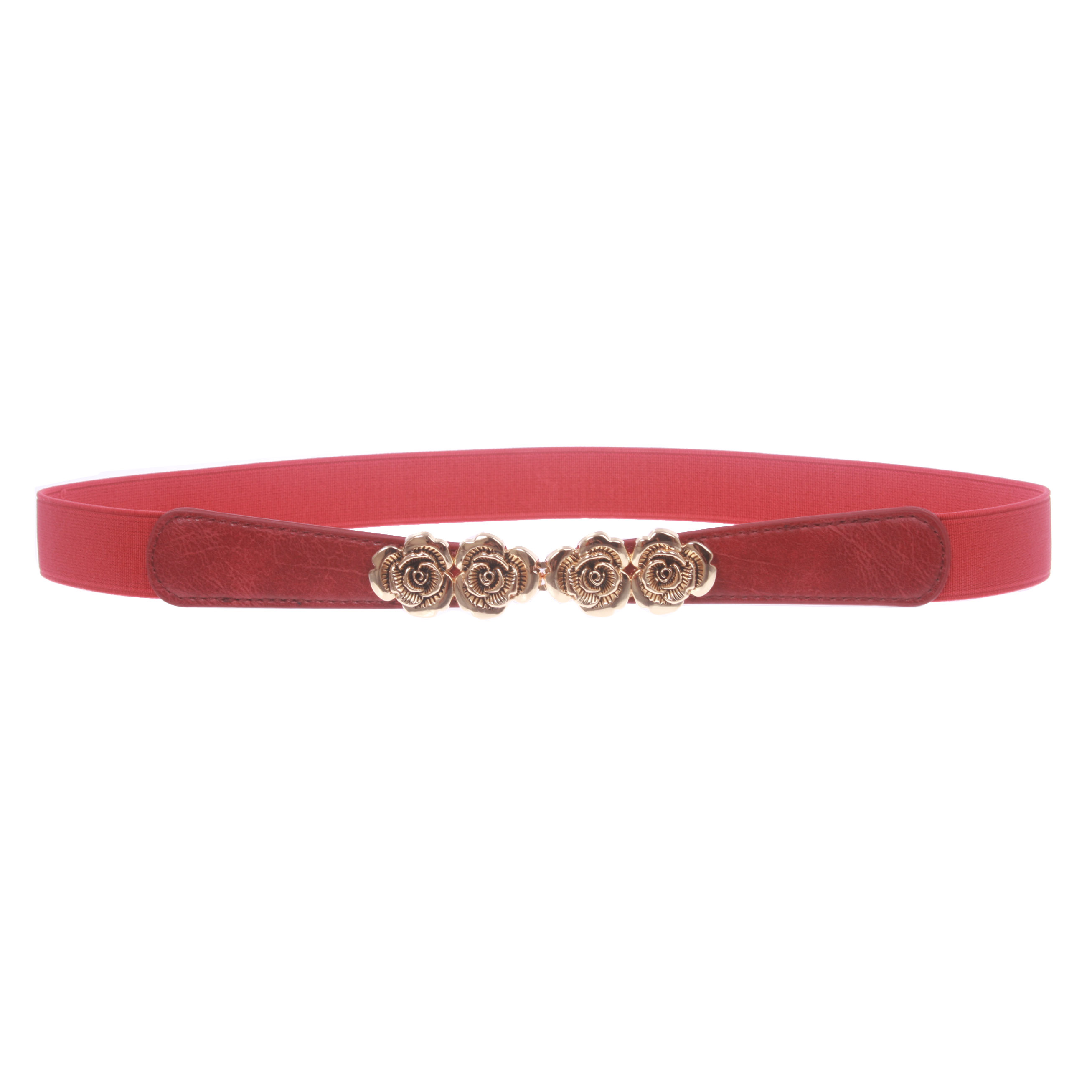 Cinturón elástico ajustado floral de moda rosa cintura alta de 1" para mujer - Imagen 13 de 22
