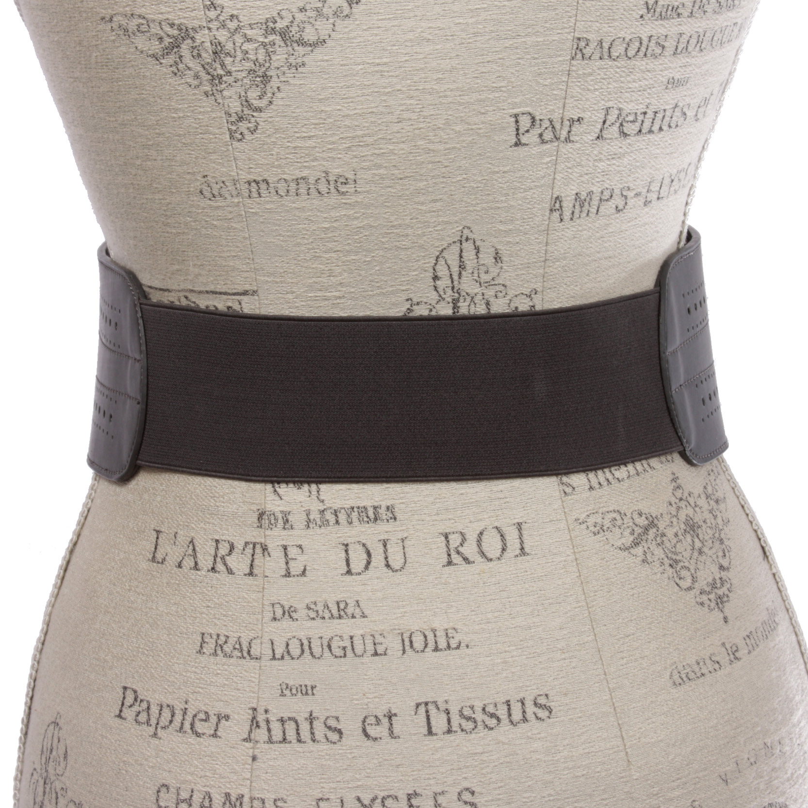 Ladies 5" Wide High Waist Fashion Double Buckles Stretch Belt - Picture 21 of 27