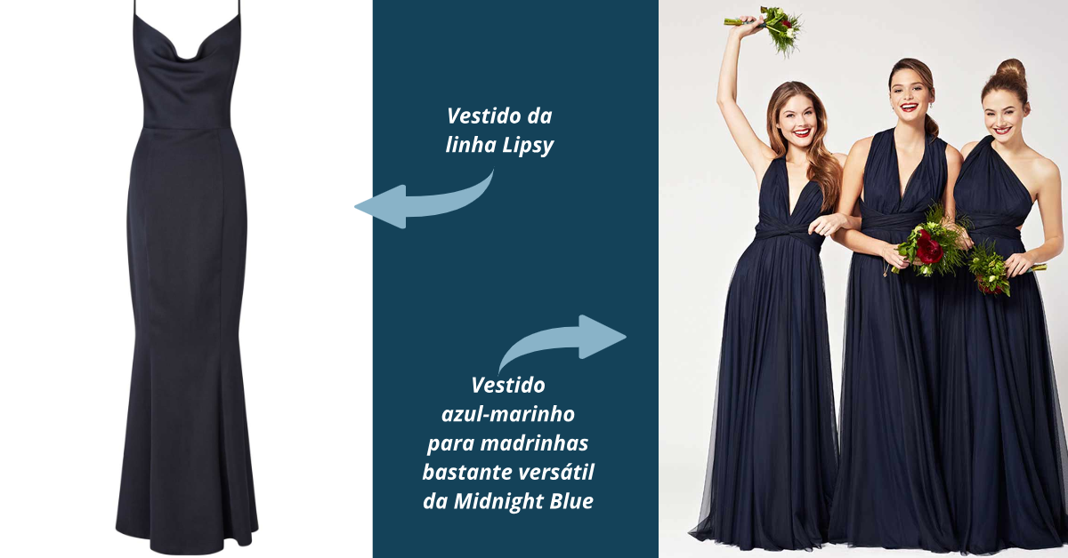 vestidos azul-marinho para madrinhas 