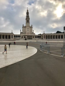 Fatima Cathedral with the Pope's speaking building pictured above.