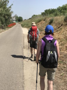 Geraldine and Roddy walking the Camino Portuguese.