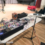 CatSynth setup at Touch the Gear, with Modular and Moog Theremini
