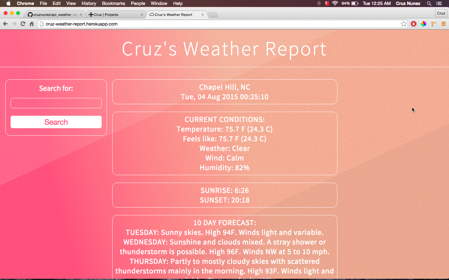 Cruz weather report 1