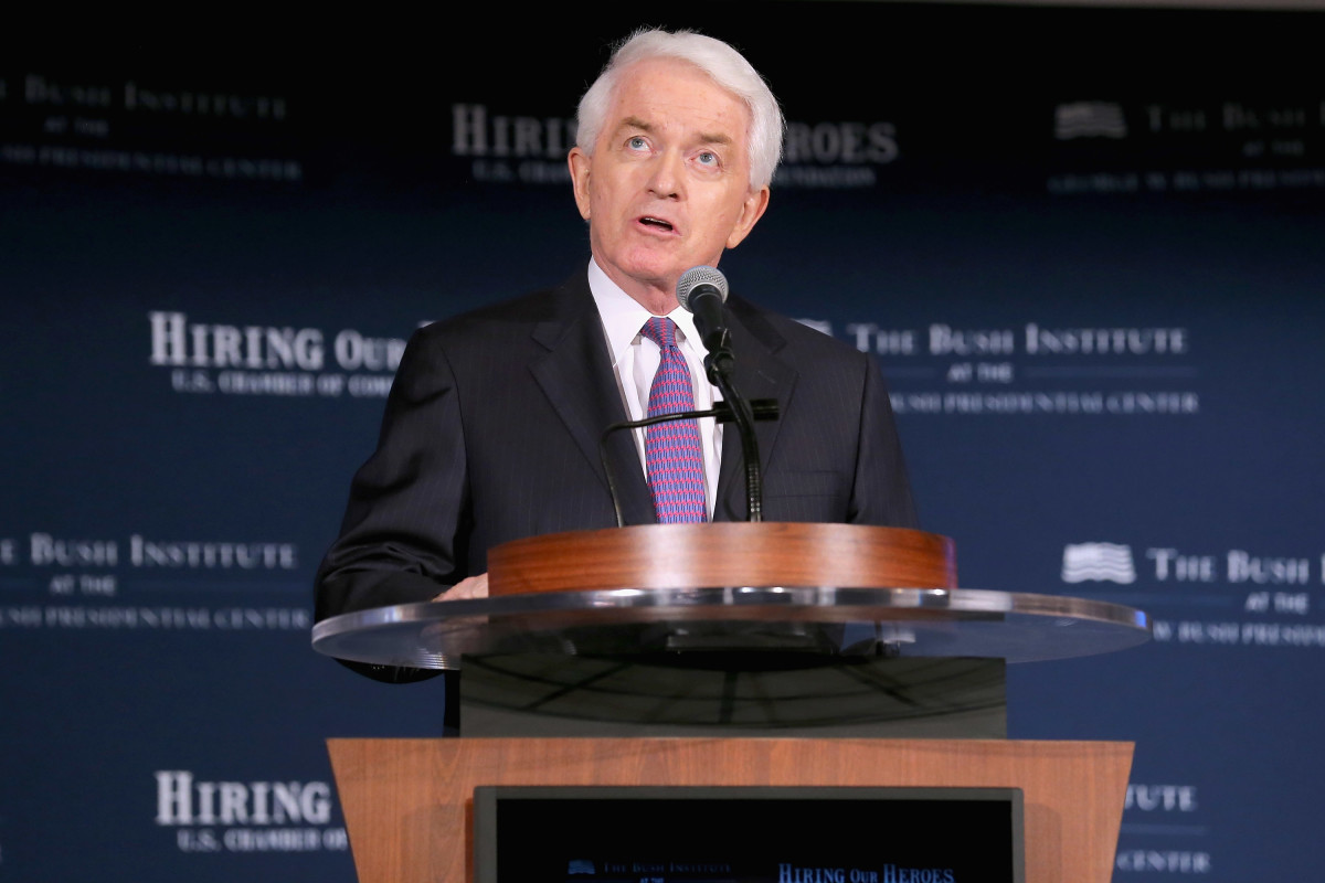 U.S. Chamber of Commerce President and CEO Thomas Donohue speaks during a summit on "creating employment opportunities for post-9/11 veterans and military families" at the U.S. Chamber of Commerce in Washington, DC. (Photo by Chip Somodevilla/Getty Images)