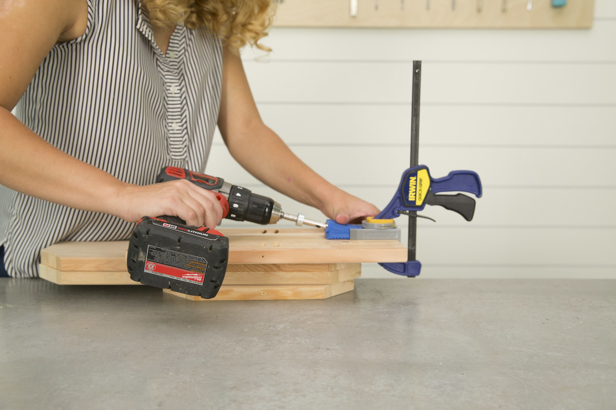 drilling wood with clamp drilling wood with clamp