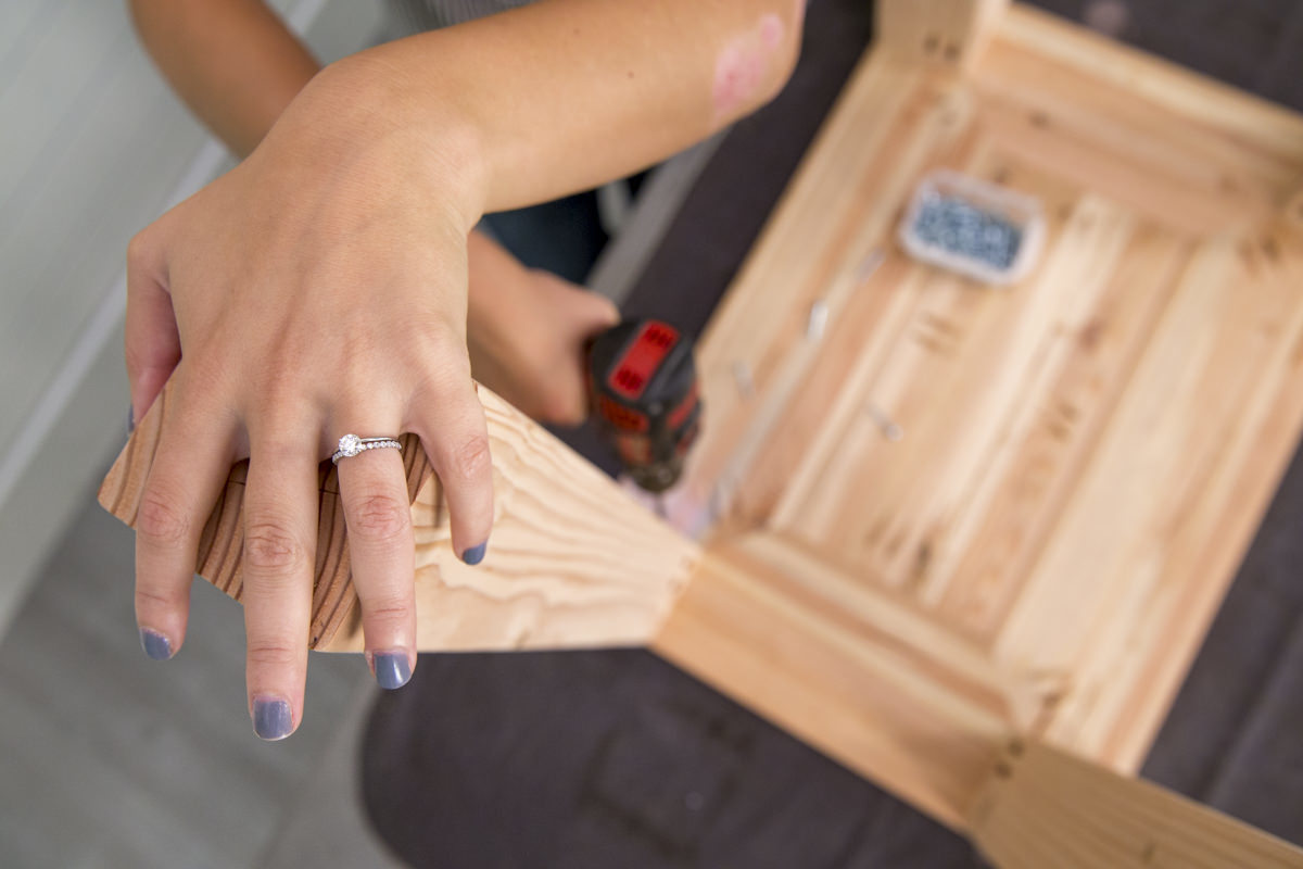 attaching leg to nightstand