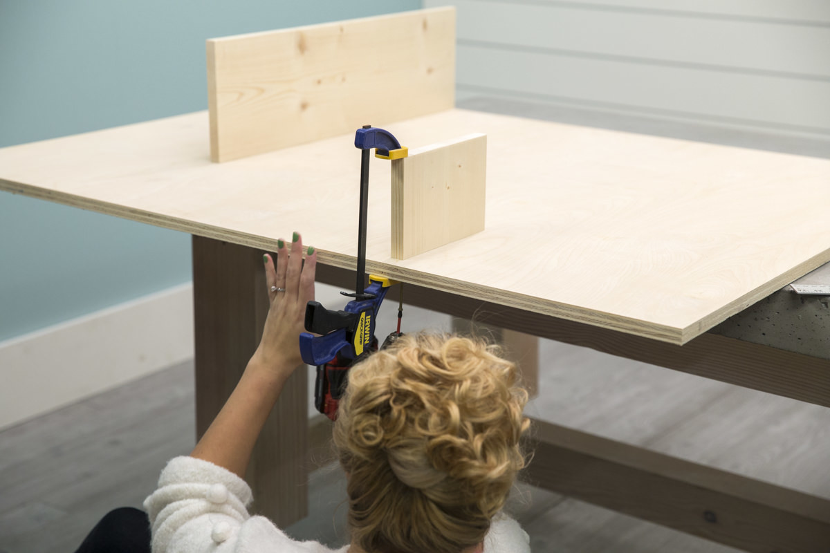 attaching shelf on storage pegboard