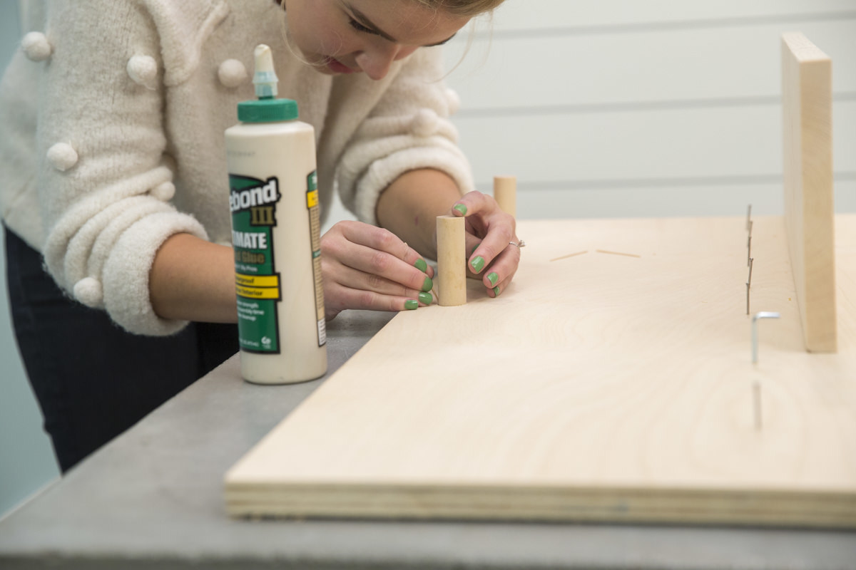 adding toothpicks to dowel gaps