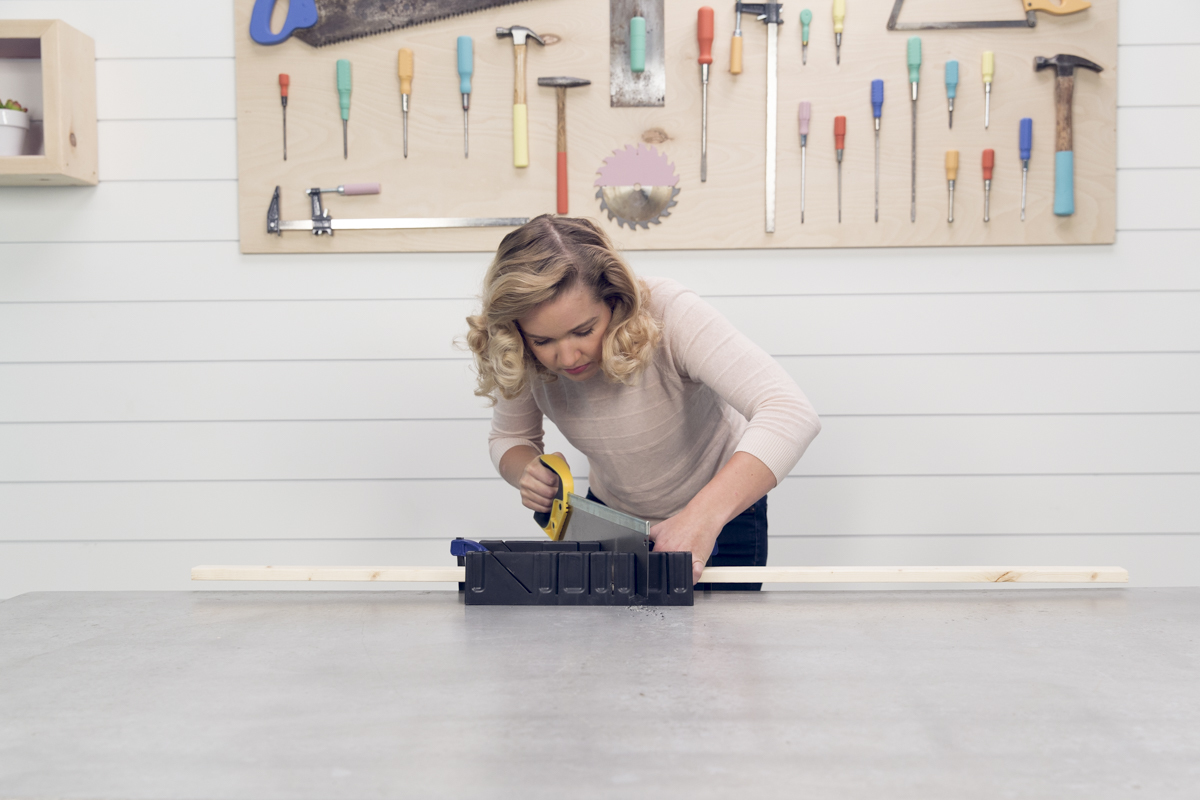 sawing wood for baby gym