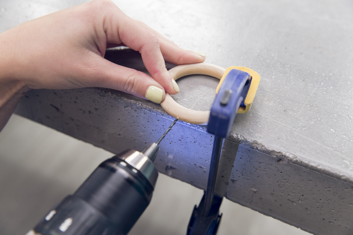 drilling wooden rings