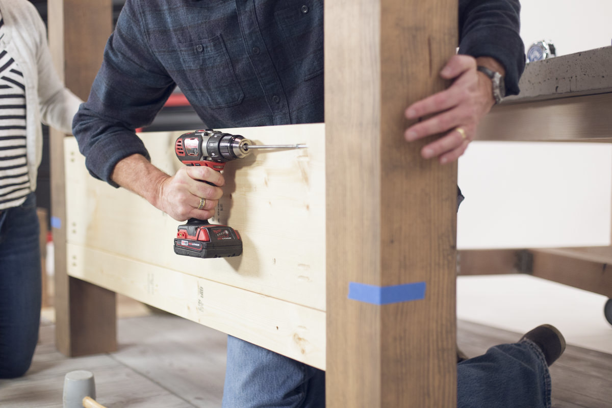 attaching bed frame with drill