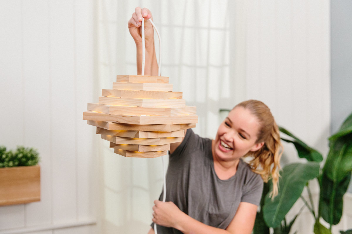 How To Make a DIY Geometric Hanging Light - Home Improvement Projects