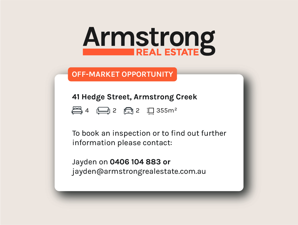 Listing image for 41 Hedge Street, ARMSTRONG CREEK  VIC  3217