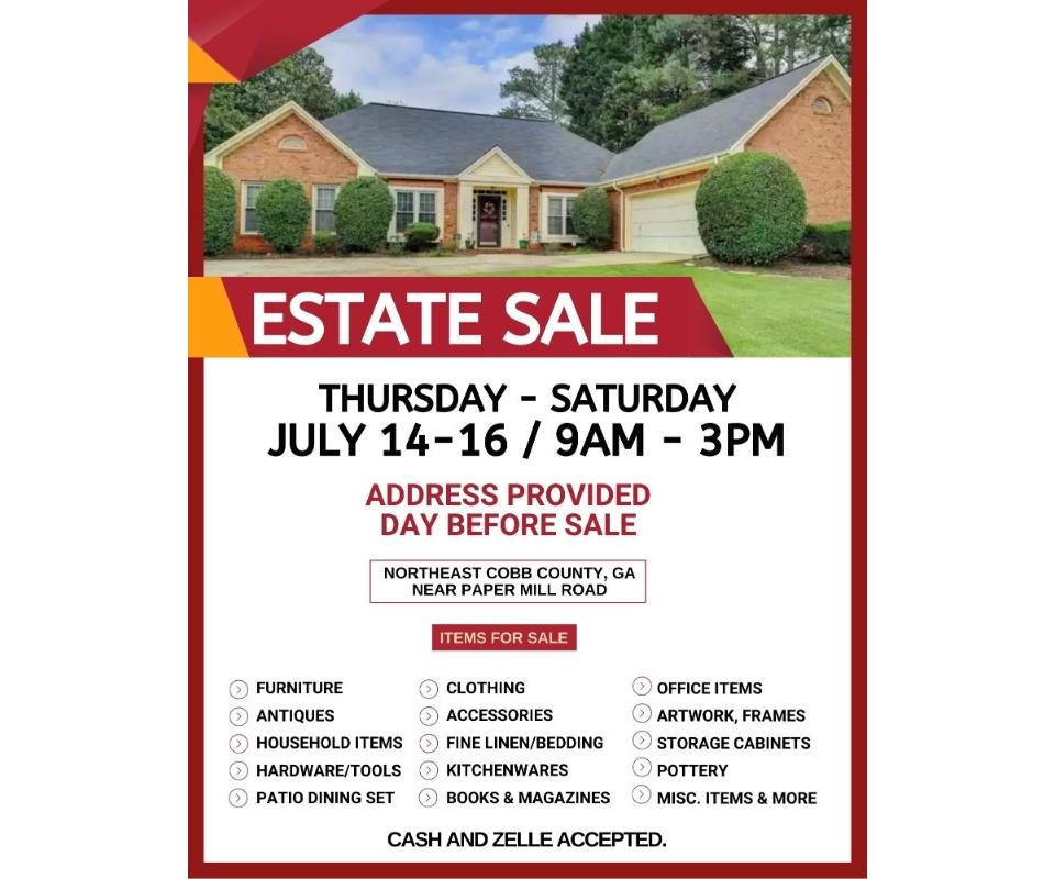 NE COBB COUNTY ESTATE SALE